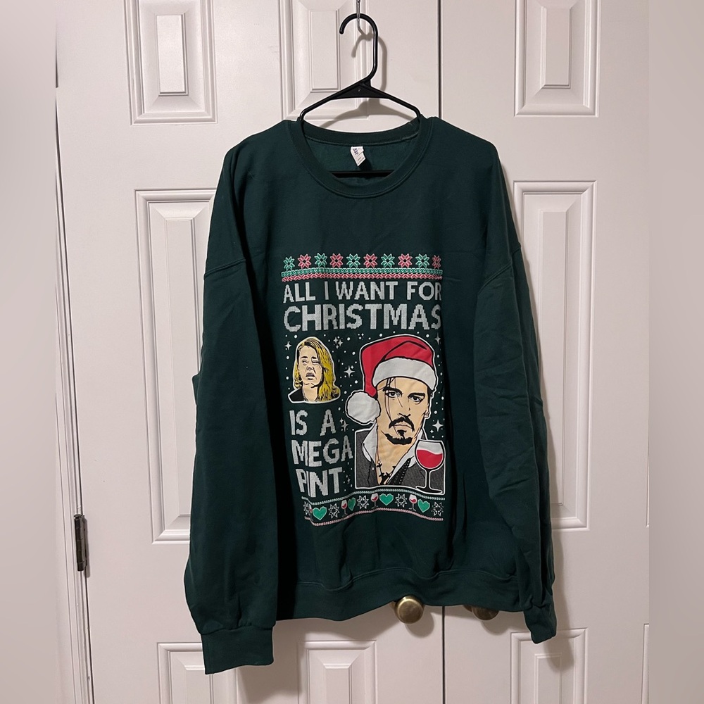 Mega Piny Johnny Depp Ugly Christmas Sweatshirt